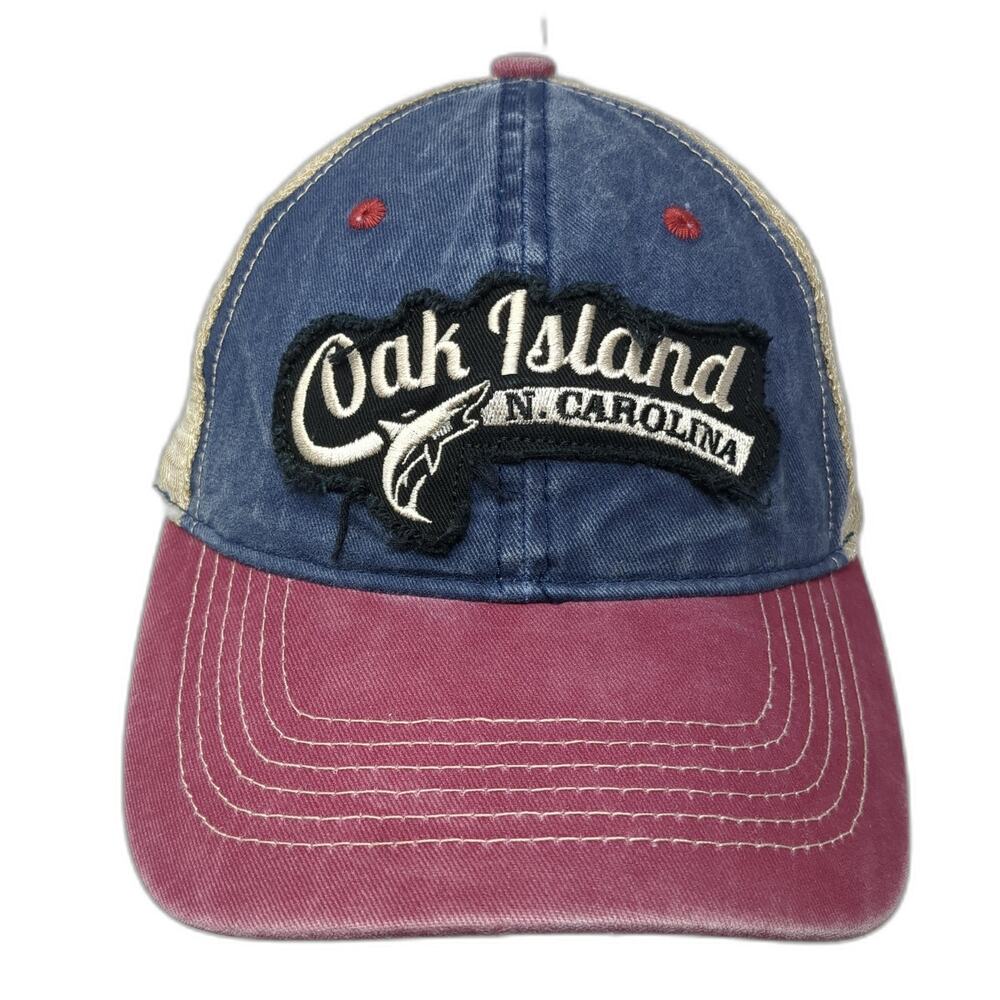 Oak Island N. Carolina Strapback Trucker Hat Multi One Size Adjustable Mesh Back